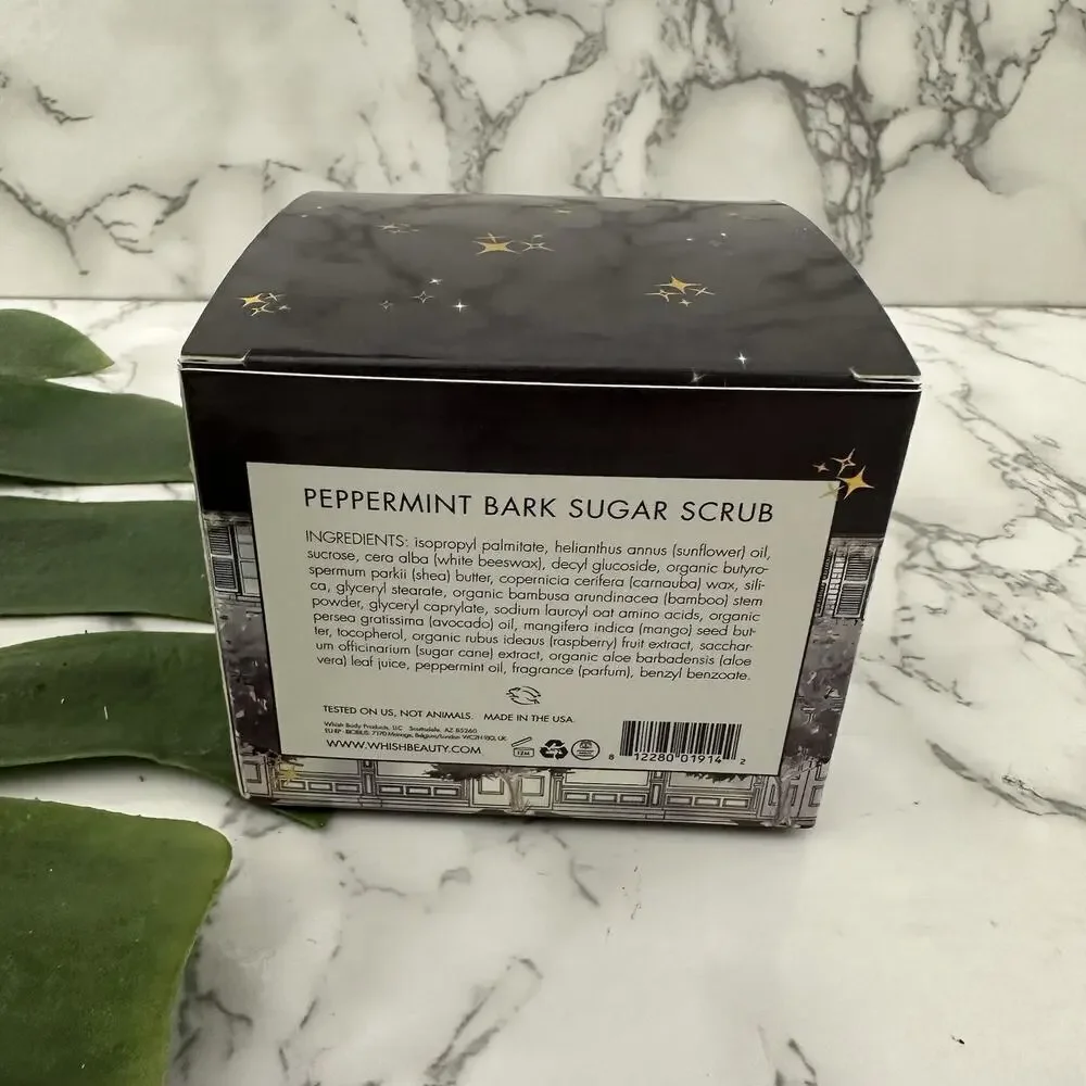 Whish Sugar Scrub Peppermint Bark Scented New in Box Holiday 8 oz